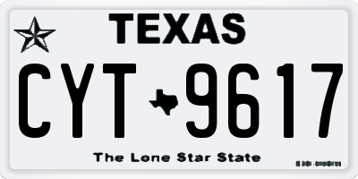 TX license plate CYT9617