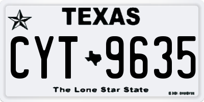 TX license plate CYT9635