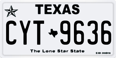 TX license plate CYT9636