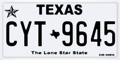 TX license plate CYT9645