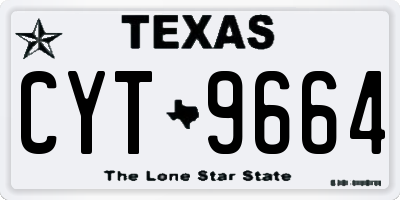 TX license plate CYT9664