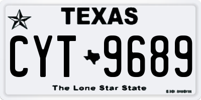 TX license plate CYT9689