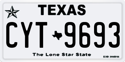 TX license plate CYT9693
