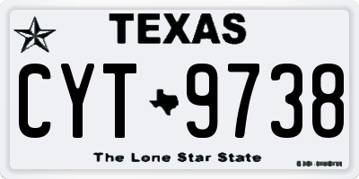 TX license plate CYT9738