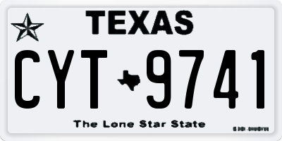 TX license plate CYT9741
