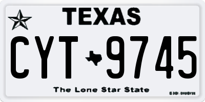 TX license plate CYT9745