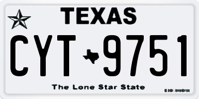 TX license plate CYT9751