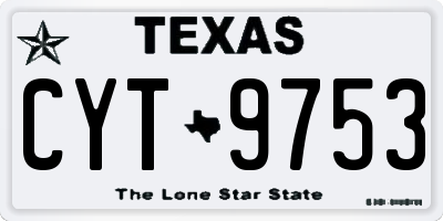 TX license plate CYT9753