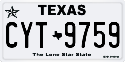 TX license plate CYT9759
