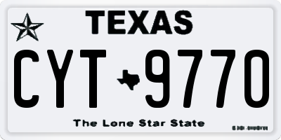 TX license plate CYT9770
