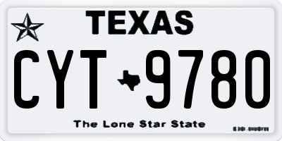 TX license plate CYT9780