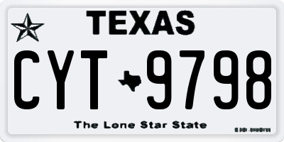 TX license plate CYT9798