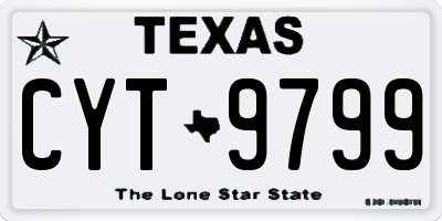 TX license plate CYT9799