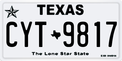 TX license plate CYT9817