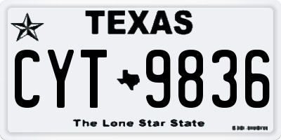 TX license plate CYT9836