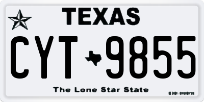 TX license plate CYT9855