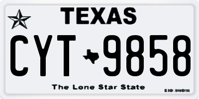 TX license plate CYT9858