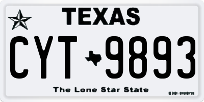 TX license plate CYT9893