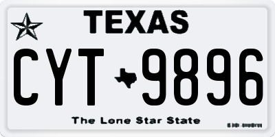 TX license plate CYT9896