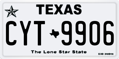 TX license plate CYT9906
