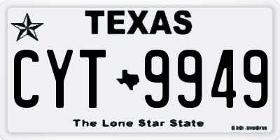 TX license plate CYT9949