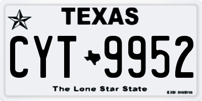 TX license plate CYT9952