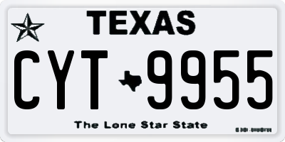 TX license plate CYT9955