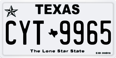 TX license plate CYT9965