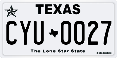 TX license plate CYU0027