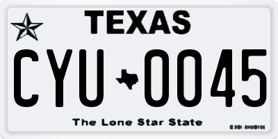 TX license plate CYU0045
