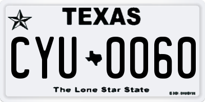 TX license plate CYU0060