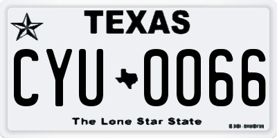 TX license plate CYU0066