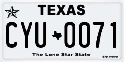 TX license plate CYU0071
