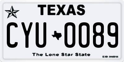 TX license plate CYU0089