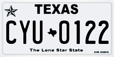 TX license plate CYU0122
