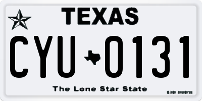 TX license plate CYU0131