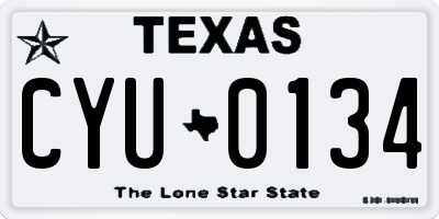 TX license plate CYU0134