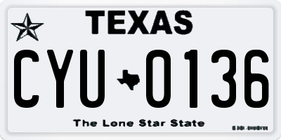TX license plate CYU0136