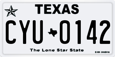 TX license plate CYU0142