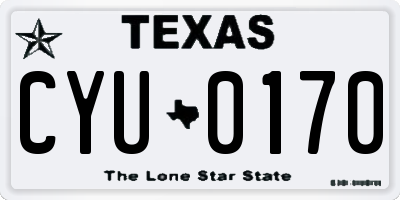 TX license plate CYU0170