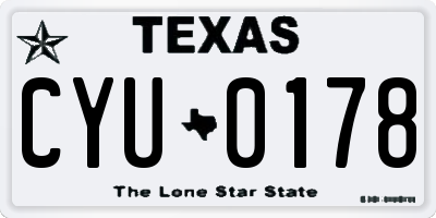 TX license plate CYU0178