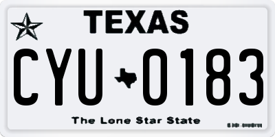 TX license plate CYU0183