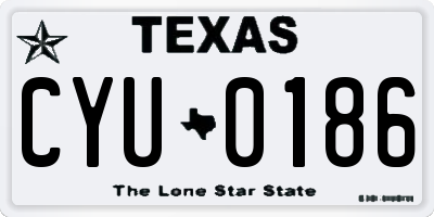 TX license plate CYU0186