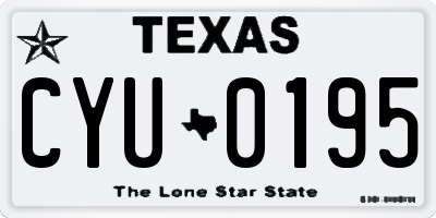 TX license plate CYU0195