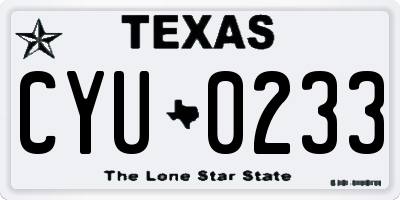 TX license plate CYU0233