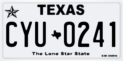 TX license plate CYU0241