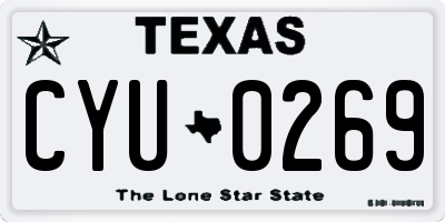 TX license plate CYU0269