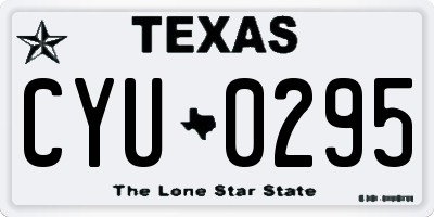 TX license plate CYU0295