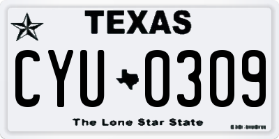 TX license plate CYU0309