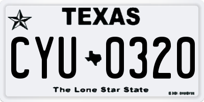 TX license plate CYU0320